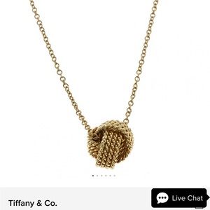 Tiffany & Co Twist Knot 18k Gold Pendant Necklace